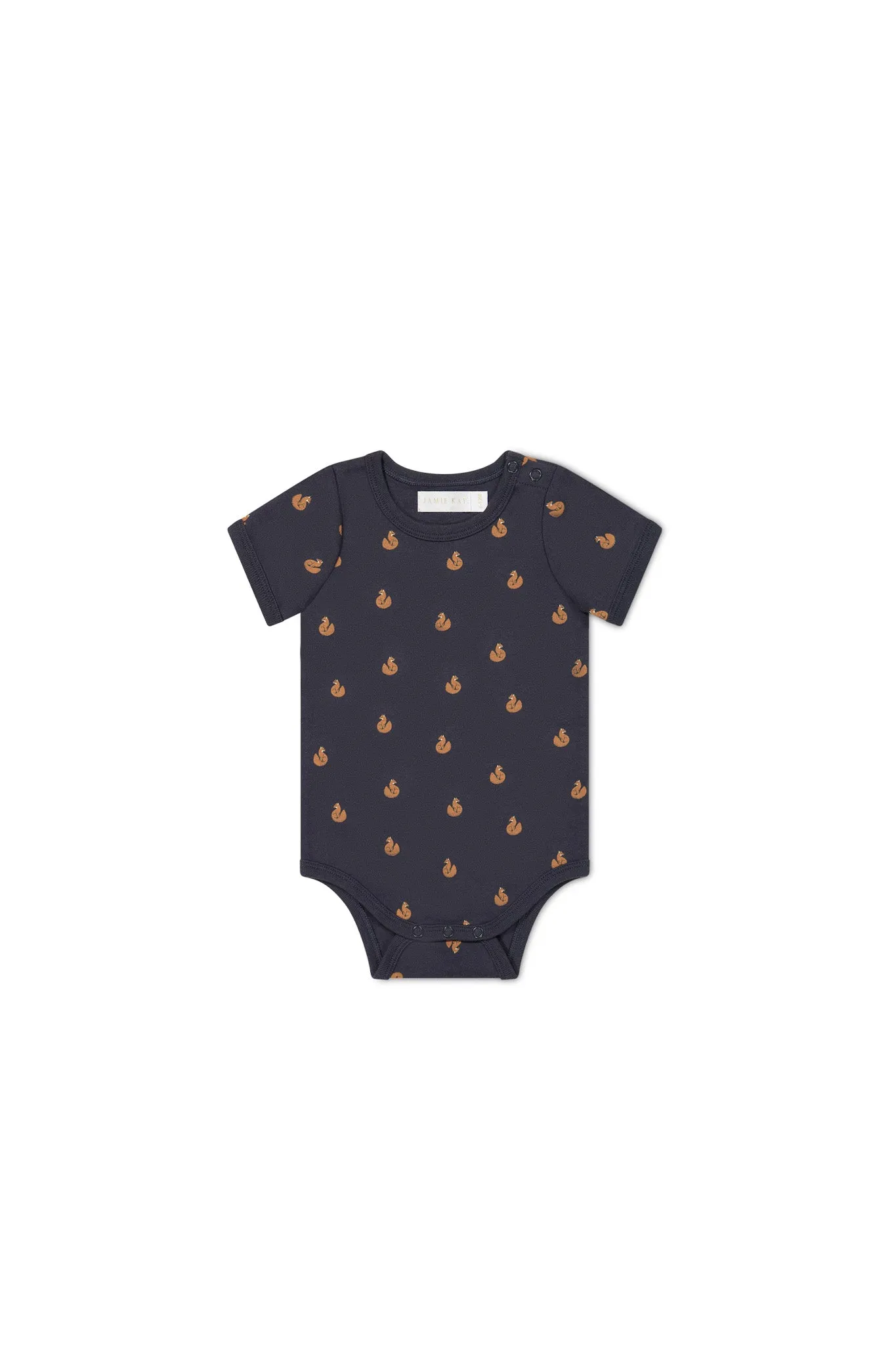 Jamie Kay Organic Cotton Hudson Short Sleeve Bodysuit in Fox Cubs Constellation 